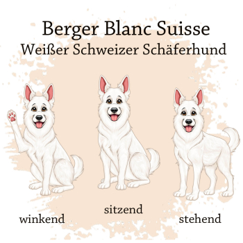 Preview: Motivauswahl der Dokumentenhülle für die Hunderasse Schäferhund weiß